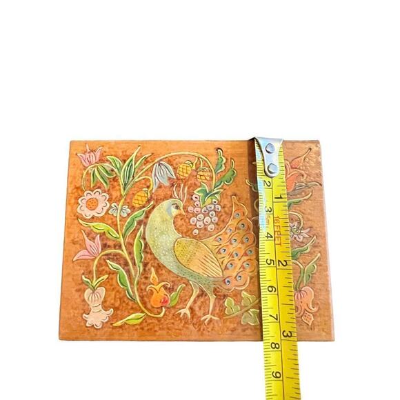 Irvin Herbein Folk Art wooden Bench box hand painted handmade - Picture 8 of 9